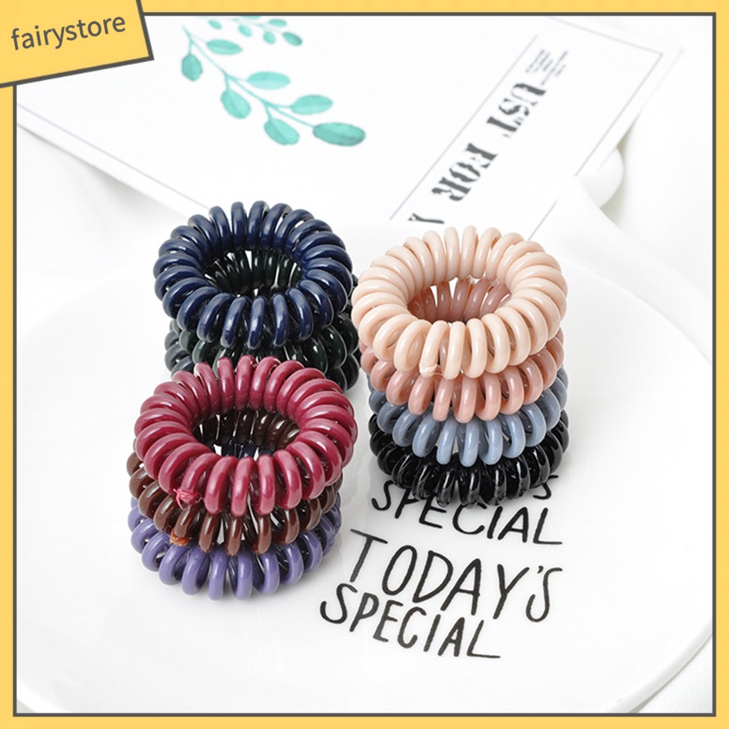 Dây Buộc Tóc Dạng Xoắn Ốc Gọn Nhẹ Không Để Lại Dấu Vết Nhiều Màu Sắc Đơn Giản Cho Nữ