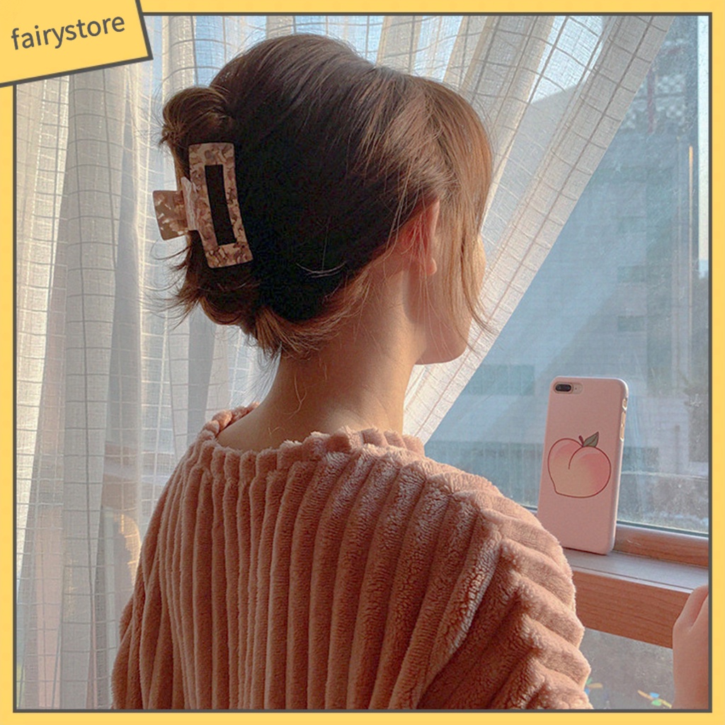 Kẹp Tóc Càng Cua Chống Trượt Hình Vuông Phong Cách Retro Cho Nữ