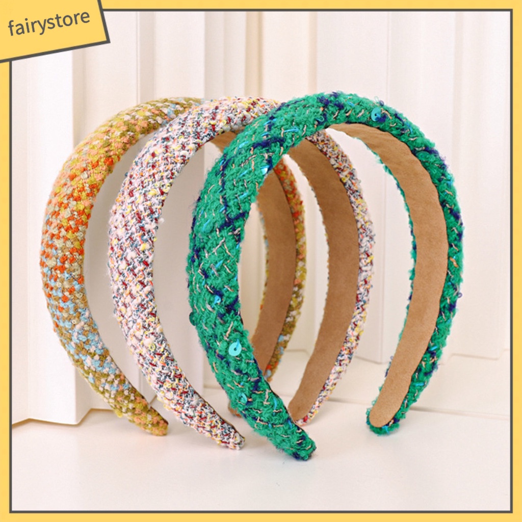 Băng Đô Cài Tóc Họa Tiết Caro Phong Cách Hàn Quốc Ngọt Ngào Cho Nữ