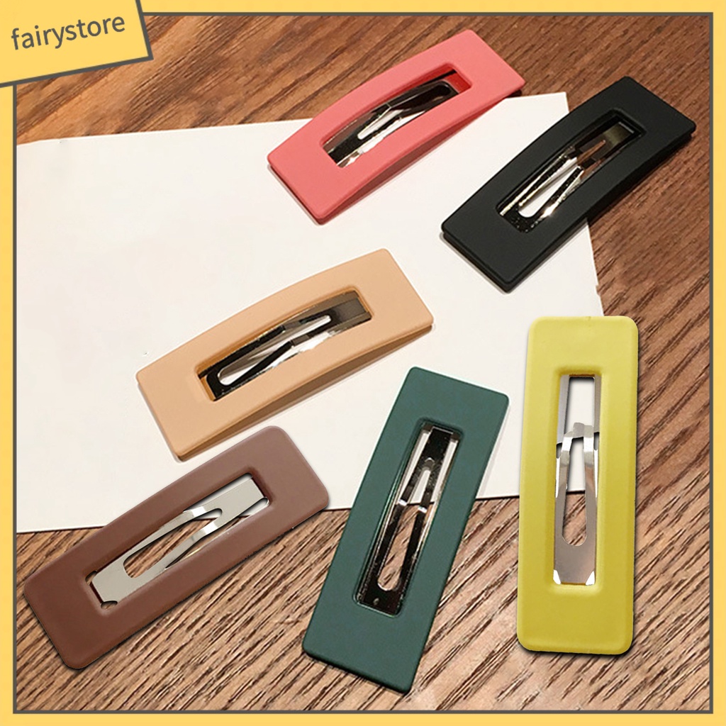 Set 2 Kẹp Tóc Hình Vuông Màu Sắc Kẹo Ngọt Dành Cho Nữ