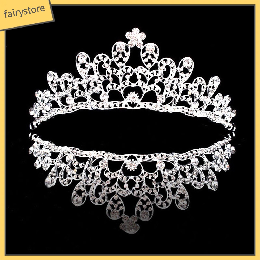 Cài Tóc Hình Vương Miện Đính Đá Lấp Lánh Sang Trọng Cho Cô Dâu