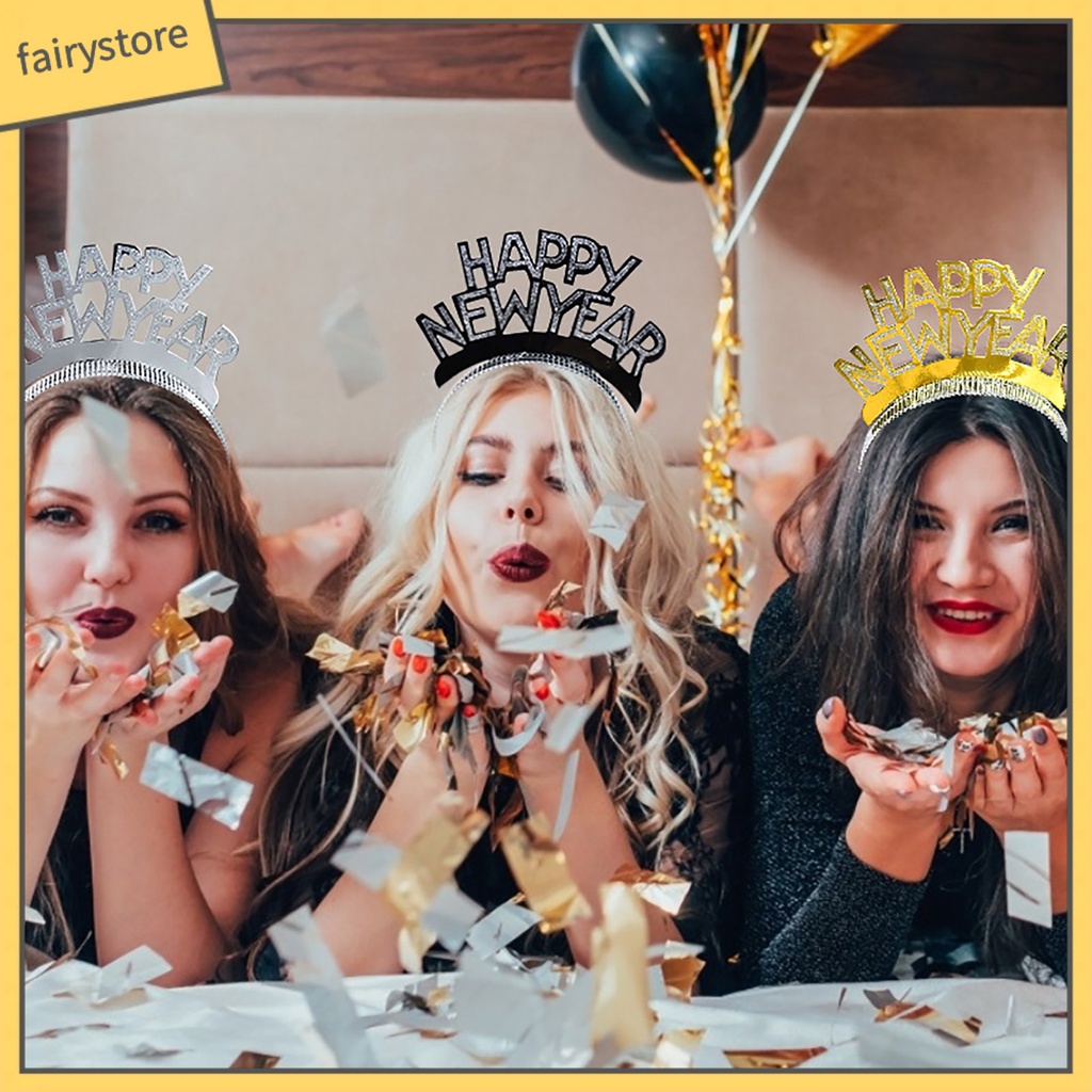 Băng Đô Cài Tóc Đính Kim Sa Phản Quang Chống Trượt Mừng Năm Mới