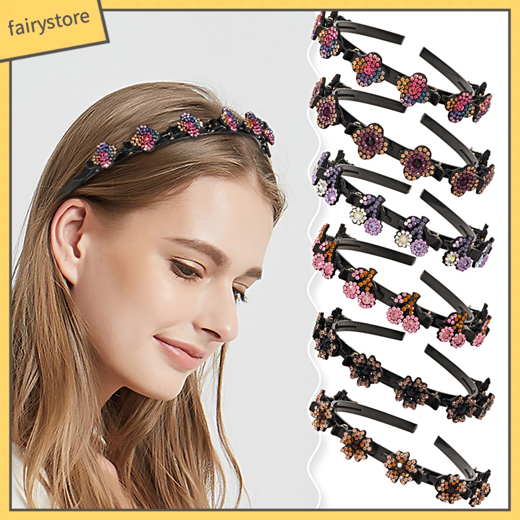 Cài Tóc Hình Cánh Hoa Đính Đá Lấp Lánh Chống Trượt Hai Lớp Dành Cho Nữ