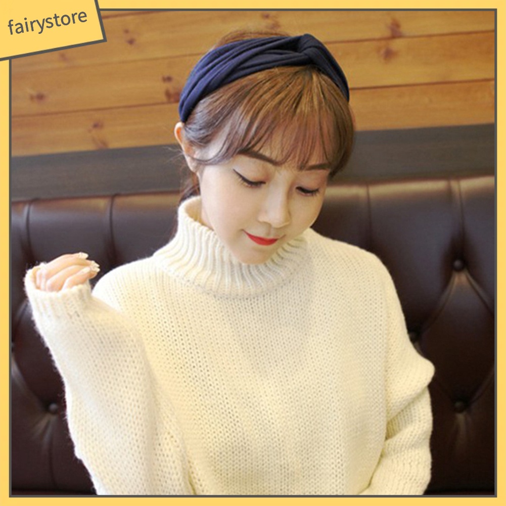 Băng Đô Cài Tóc Thắt Nút Bằng Da Lộn Màu Trơn Phong Cách Vintage Dành Cho Nữ