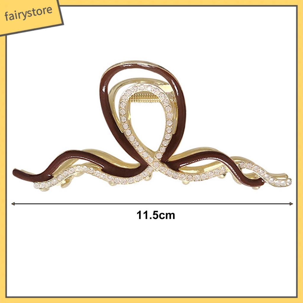 Kẹp Tóc Hình Gợn Sóng Đính Đá / Ngọc Trai Giả Chống Trượt Siêu Bền Thời Trang Cho Nữ