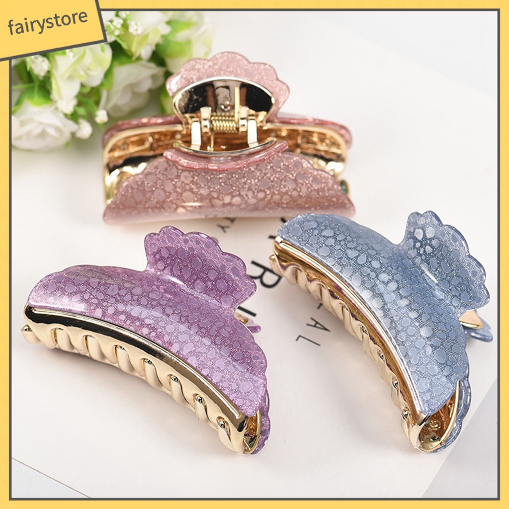 Kẹp Tóc Càng Cua Lớn Họa Tiết Chấm Bi Màu Sắc Ngọt Ngào Thời Trang