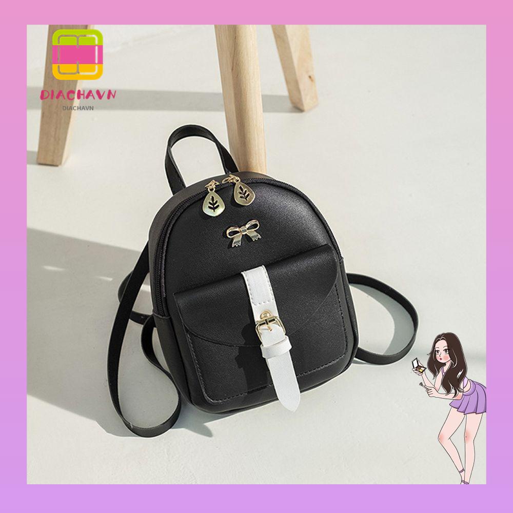 Ba Lô Đeo Vai Mini Thắt Nơ Lá Rỗng Dễ Thương