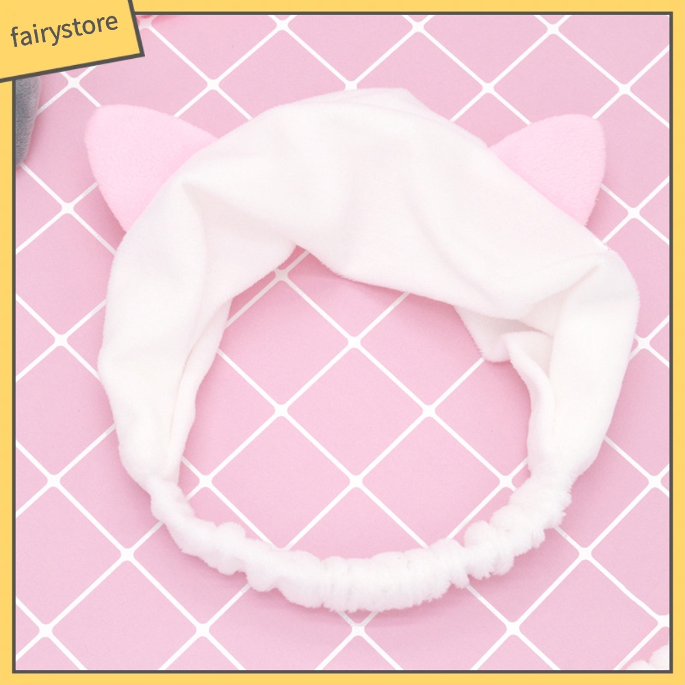 Băng Đô Tai Mèo Hoạt Hình Co Giãn Đáng Yêu Dành Cho Nữ Rửa Mặt Trang Điểm