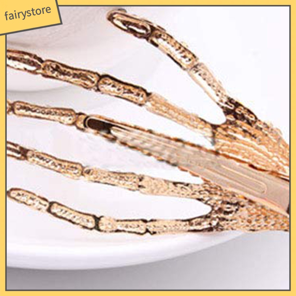 Kẹp Tóc Hình Bàn Tay Đầu Lâu Đính Đá Hóa Trang Cho Nữ