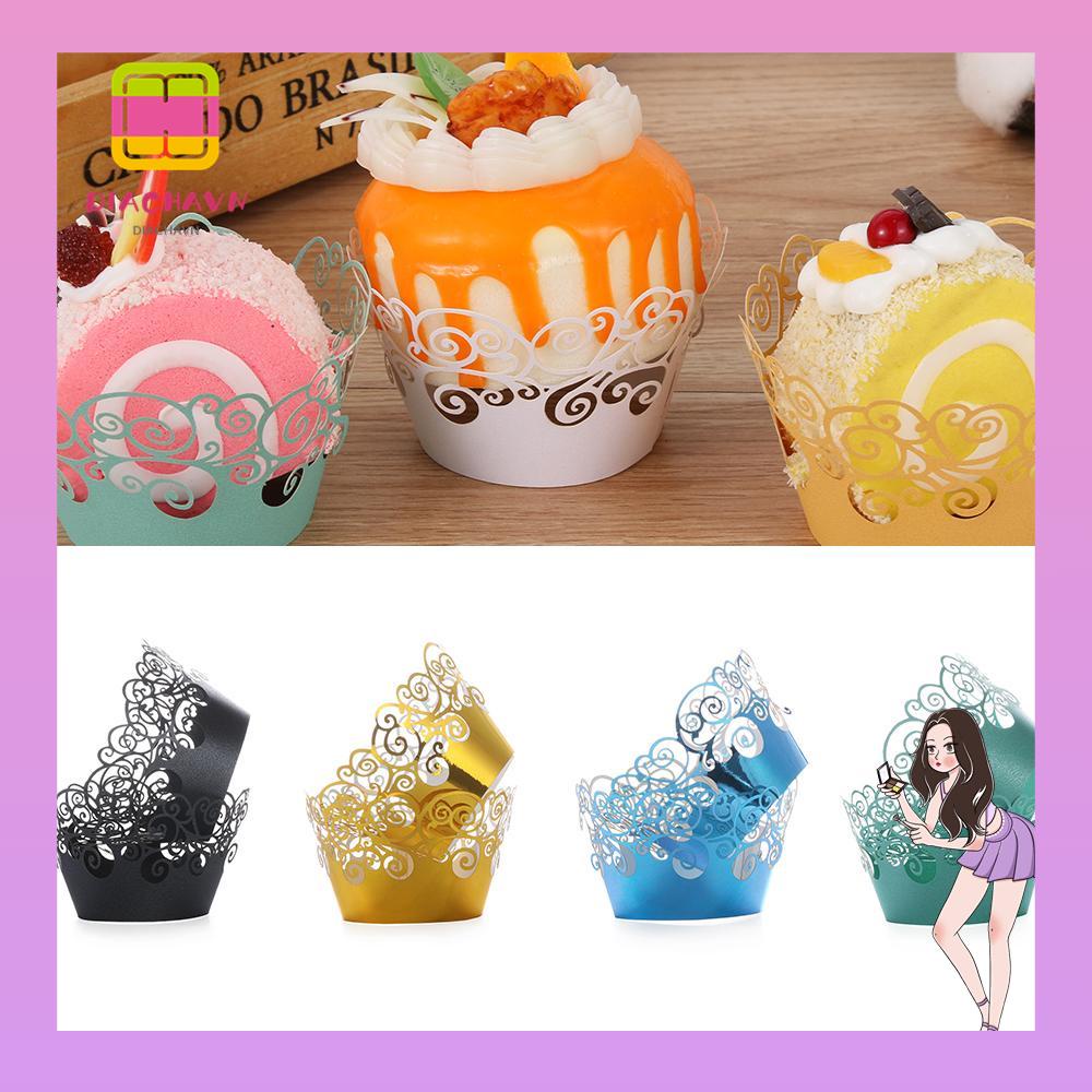 Set 12 Giấy Gói Bánh Cupcake Nhỏ Xinh Dành Cho Tiệc Tùng / Nhà Bếp