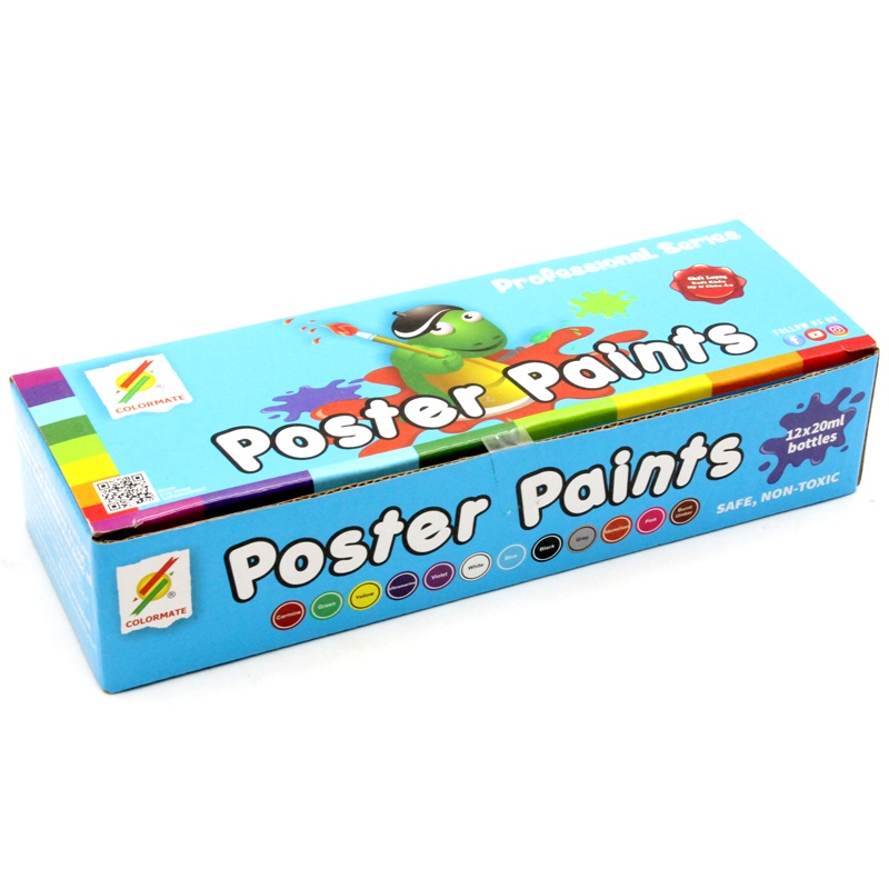 Hộp 12 Màu Vẽ Poster Paint 20ml Colormate