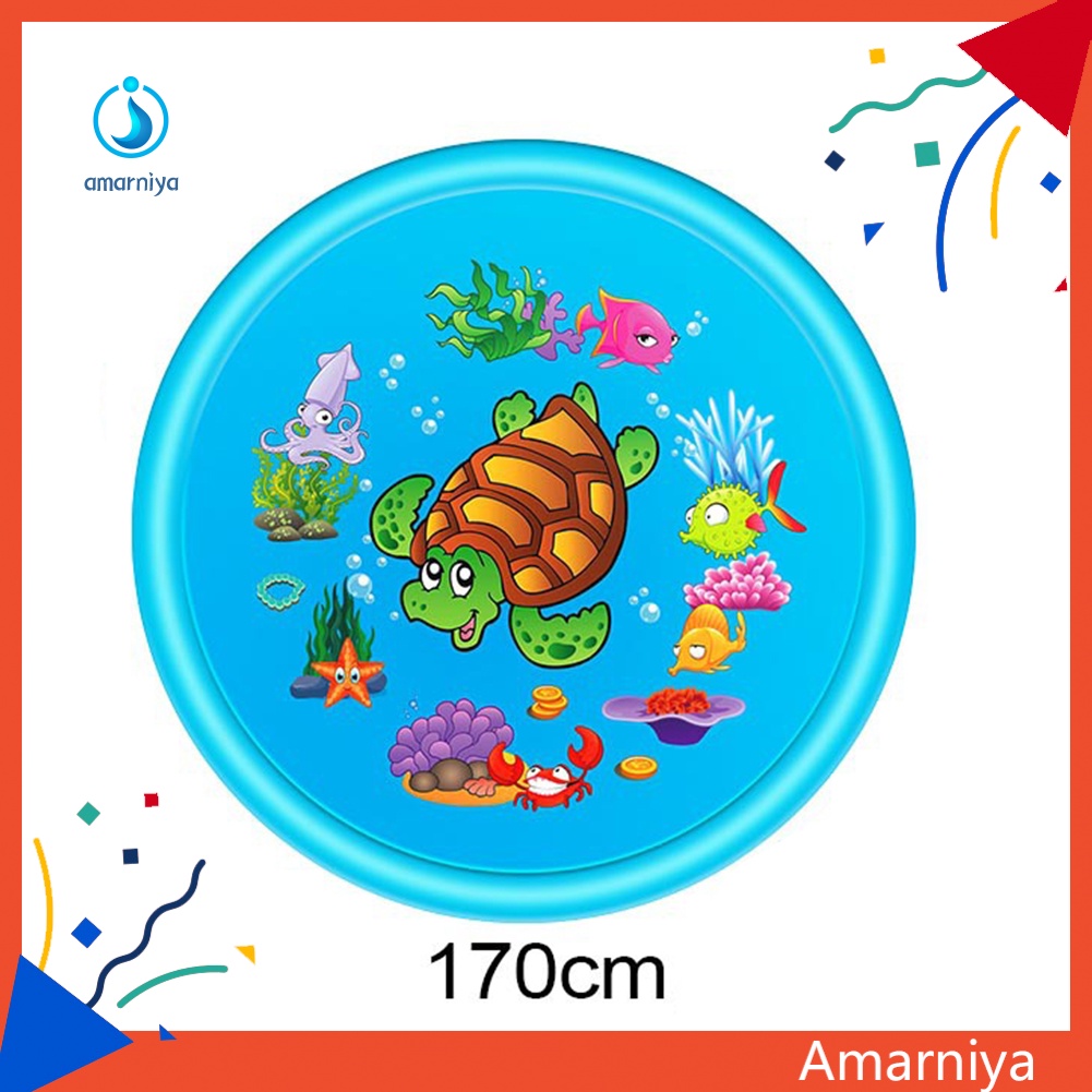 Thảm Bơm Hơi Phun Nước Hình Rùa Dễ Thương Kích Thước 110 / 170cm