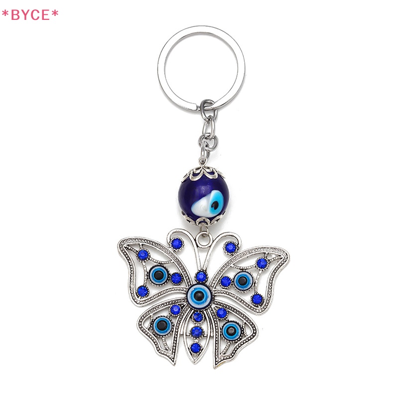 Móc Khóa Hình Bướm Đính Đá Mắt Xanh Bằng Hợp Kim Thời Trang Cho Nam Và Nữ Mới