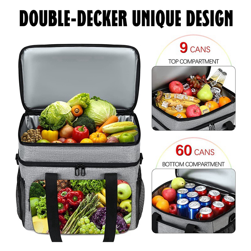 1 Túi Đựng Thức Ăn Làm Mát Màu Xám Cho Nam Và Nữ