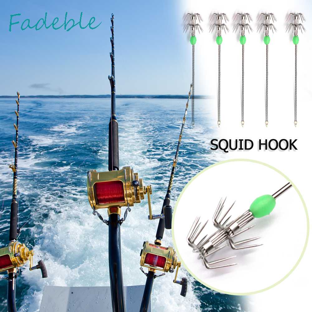 Bộ 10 Chiếc Móc Câu Hình Con Mực Phát Sáng Trong Bóng Tối
