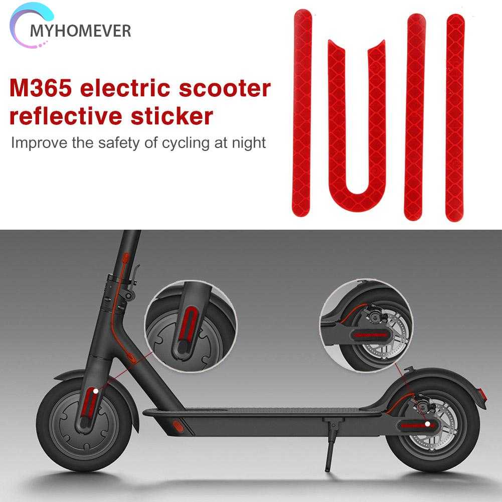 Bộ 2 Miếng Dán Phản Quang Cảnh Báo Bằng PVC Màu Đỏ Cho Xe Điện M365