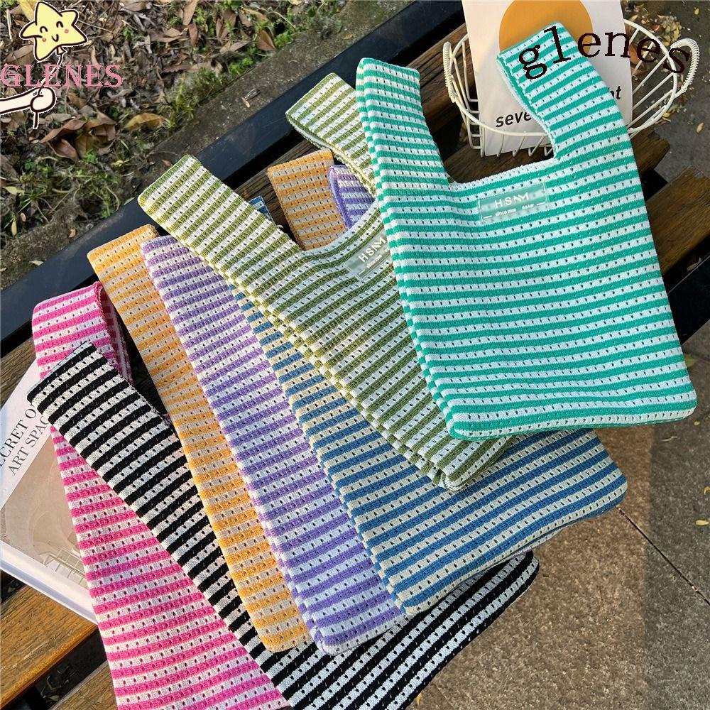 Túi Đựng Mỹ Phẩm Co Giãn Họa Tiết Sọc Nhiều Màu Sắc Sức Chứa Lớn Phong Cách Hàn Quốc Cho Mẹ Bỉm Sữa