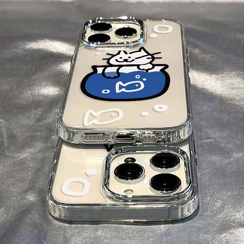 ✅Ốp Điện Thoại Dẻo Họa Tiết Chú Mèo / Cá Dễ Thương Chống Sốc Cho iPhone 7maxplus 1114pro 8 Iphone1213 CVQ7