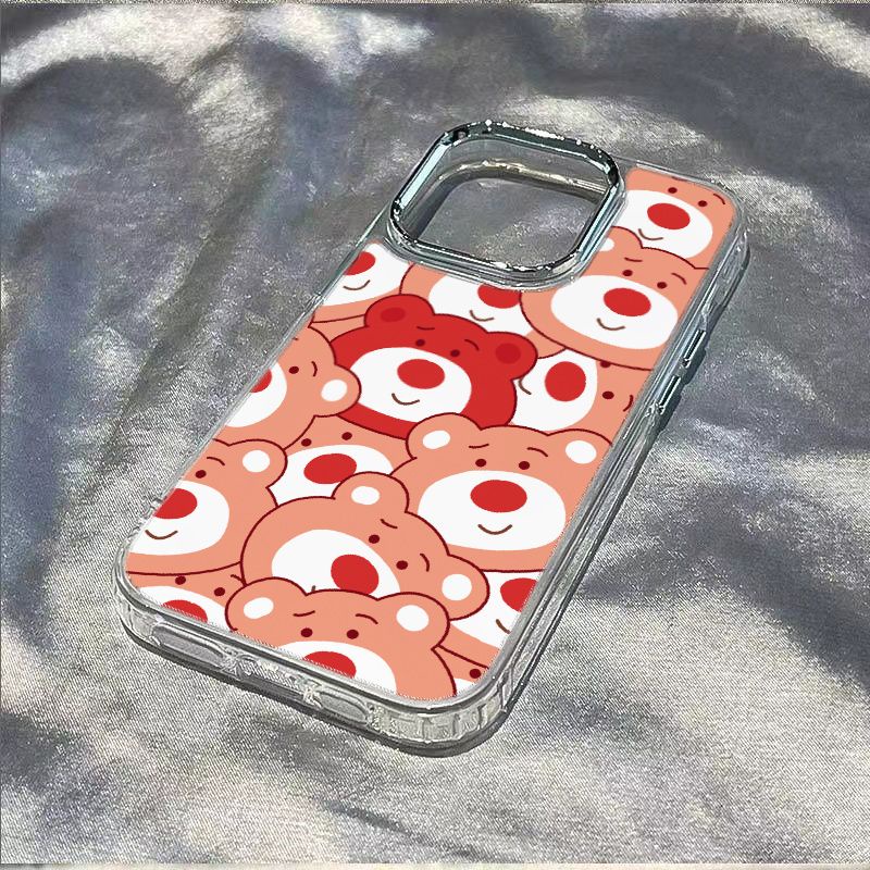 ✅Ốp Điện Thoại Dẻo Họa Tiết Gấu &amp; Dâu Tây Dễ Thương Chống Sốc Cho iPhone12max 8pl 14pro 7 13In 11