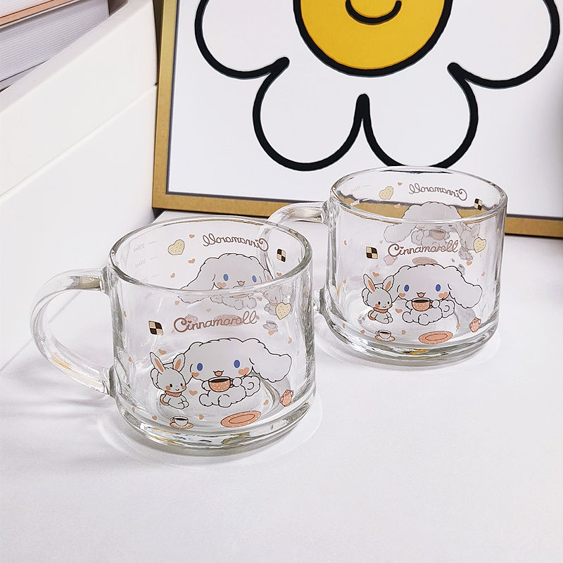 Ly Thủy Tinh Uống Sữa Họa Tiết Hoạt Hình Kuromi Melody Dễ Thương Cho Bé