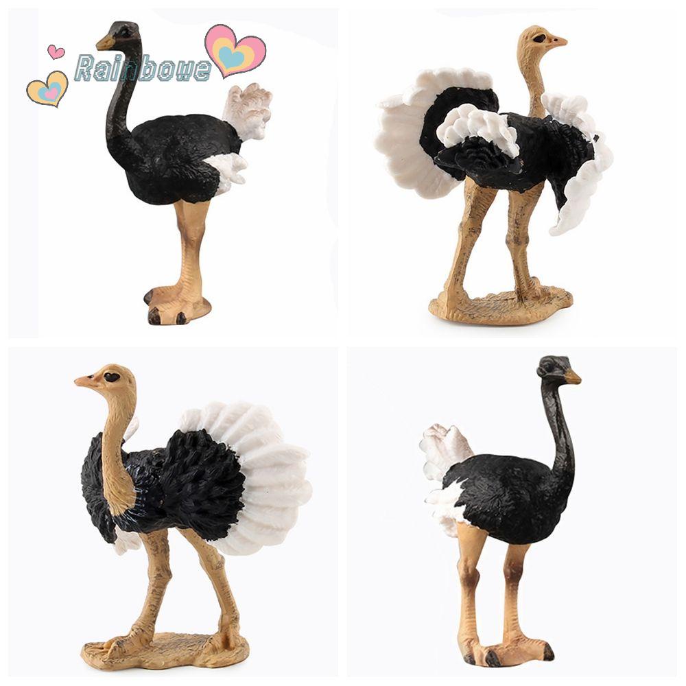 Đồ Chơi Mô Hình Chim Đà Điểu Màu Cầu Vồng Sống Động Giáo Dục Sớm Cho Bé