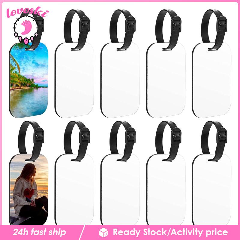 Bộ 10 Thẻ Đánh Dấu Hai Mặt Màu Trắng Có Móc Khóa Tiện Dụng