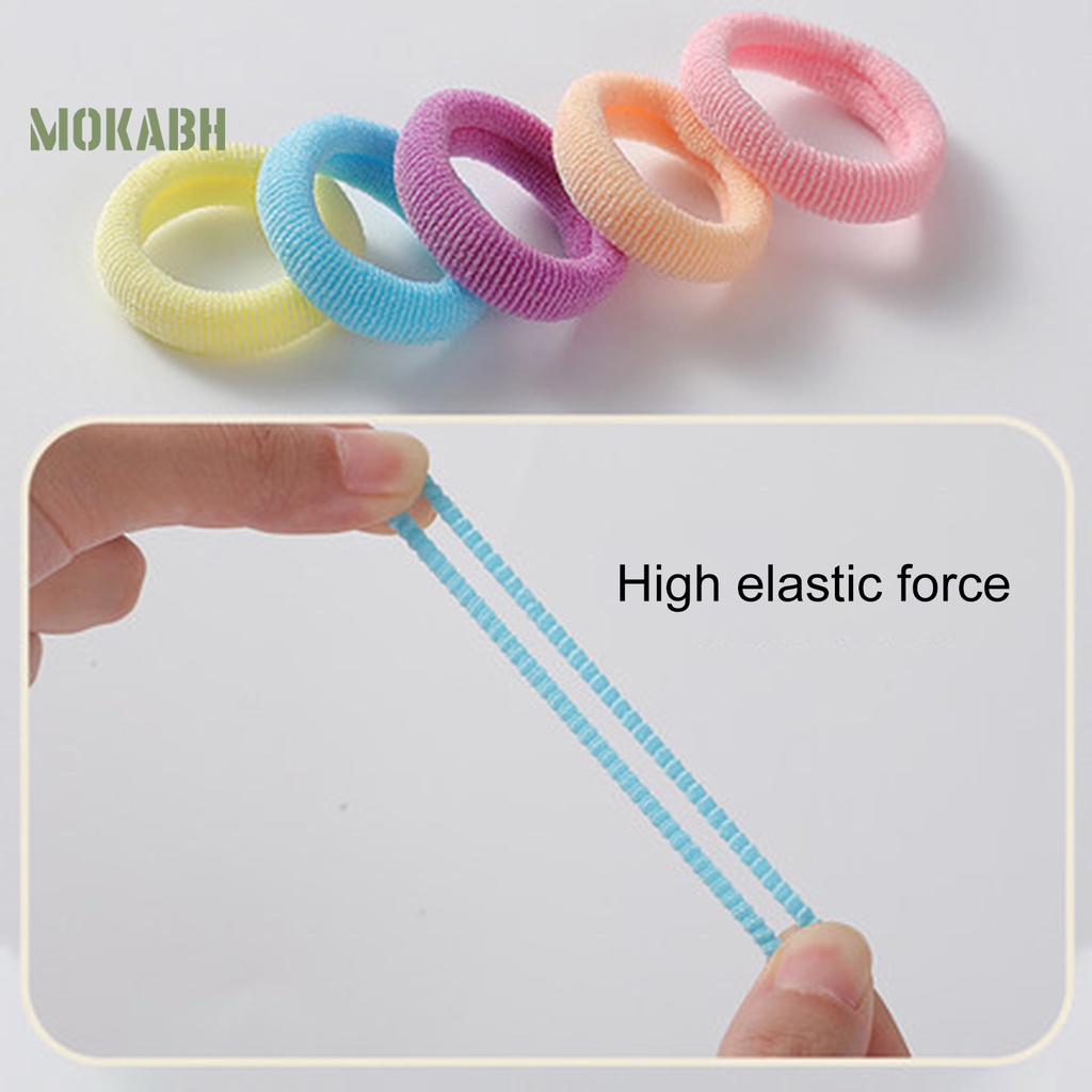 Bộ 100 Dây Cột Tóc Co Giãn Chống Rơi Màu Sắc Ngọt Ngào Xinh Xắn Cho Bé Gái