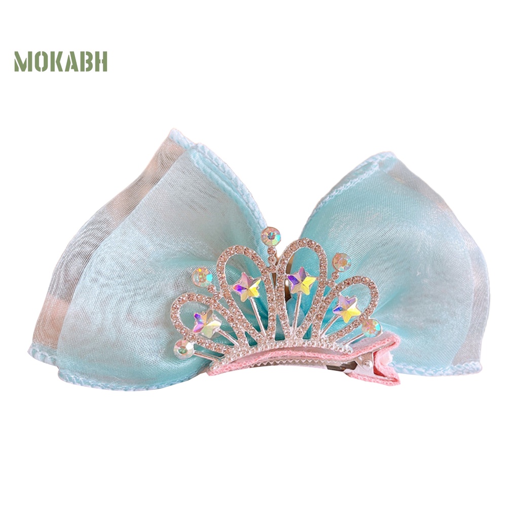 Kẹp Tóc Hình Nơ Đính Đá Lấp Lánh Chống Trượt Thời Trang Cho Bé Gái