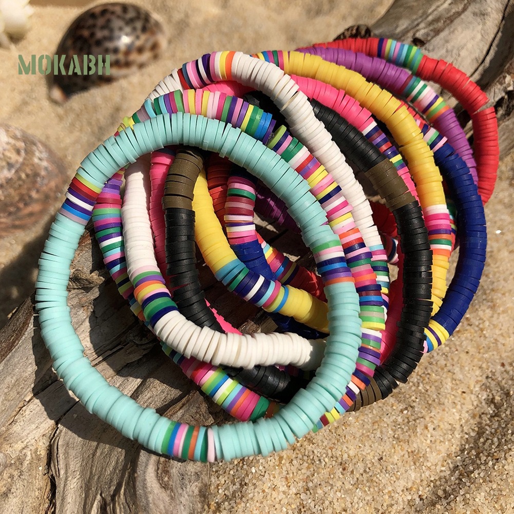 [Mok Abh] 5 / 7 Vòng Tay Chuỗi Hạt Màu Cầu Vồng Kiểu Boho