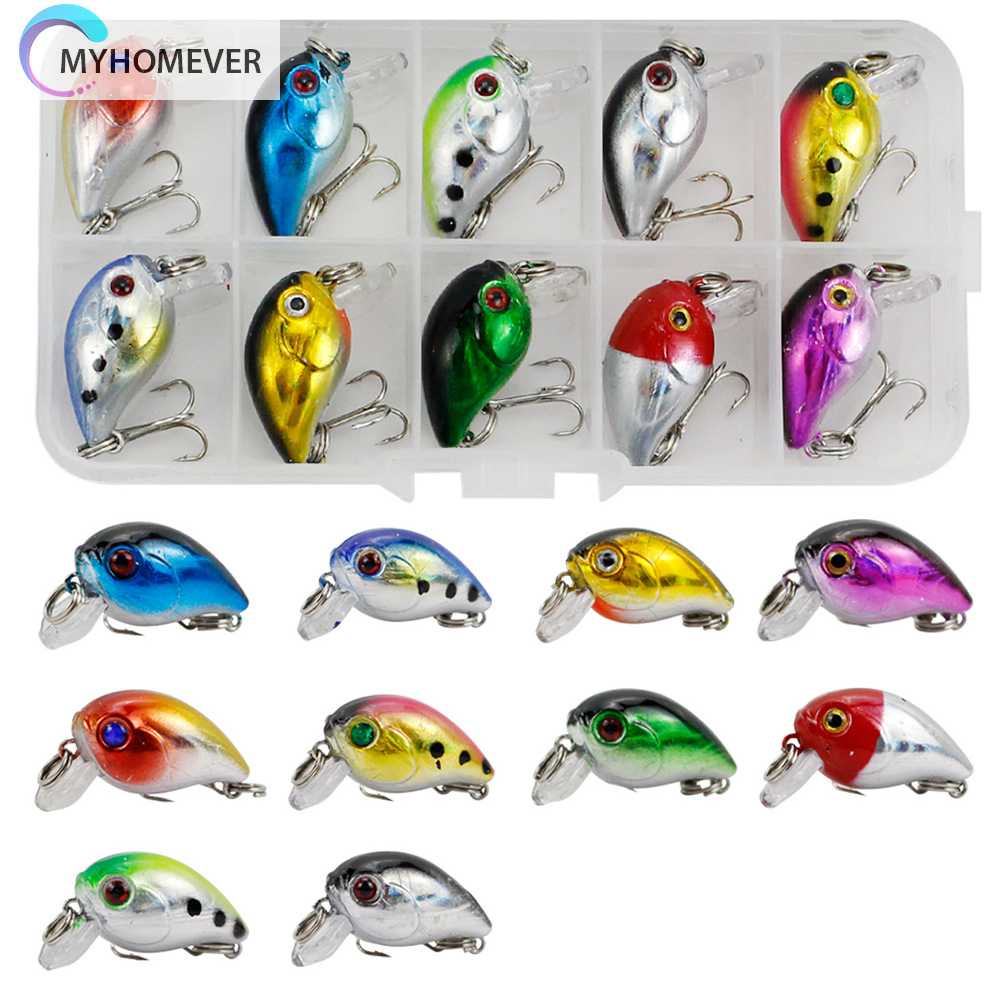 Set 10 Mồi Giả Nhử Cá Bằng Nhựa Gắn Kèm Móc Câu