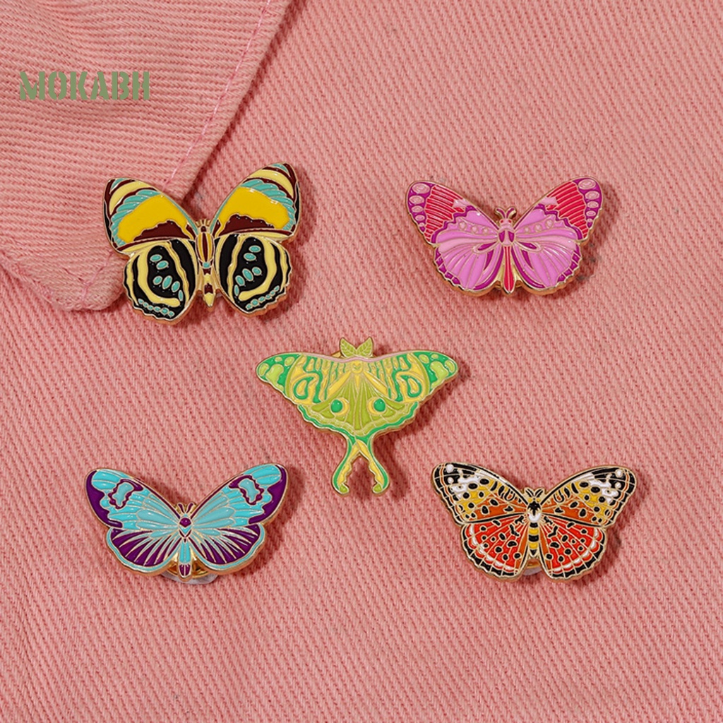 [Mok Abh] Trâm Cài Áo Hình Con Bướm Nhiều Màu Sắc Kiểu Dáng Vintage Hợp Thời Trang Cho Nữ