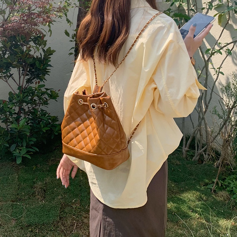 Ba Lô Rút Dây Hình Thoi Thời Trang Cho Nữ