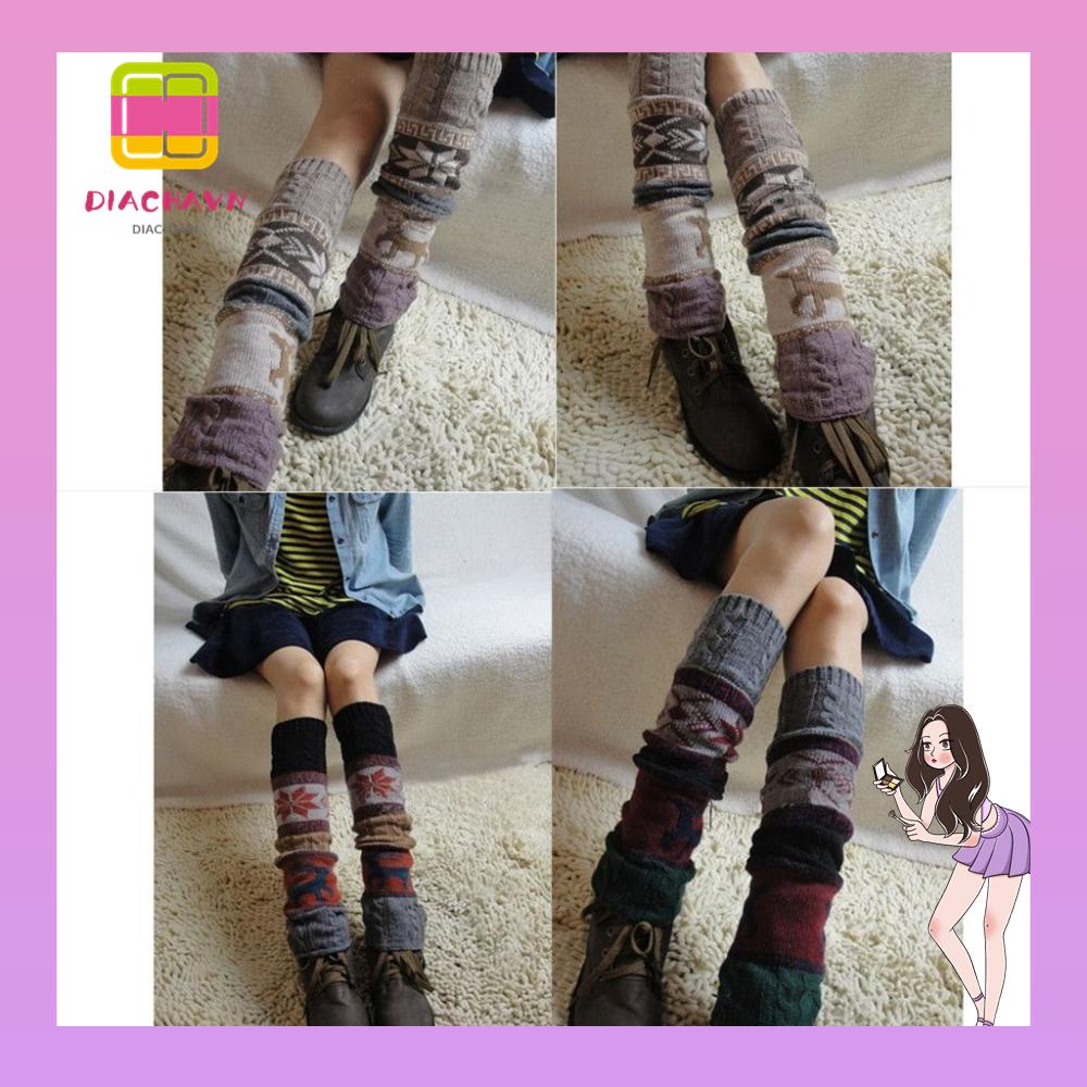 Đôi Vớ Giữ Ấm Đầu Gối Phong Cách Boho Dành Cho Nữ