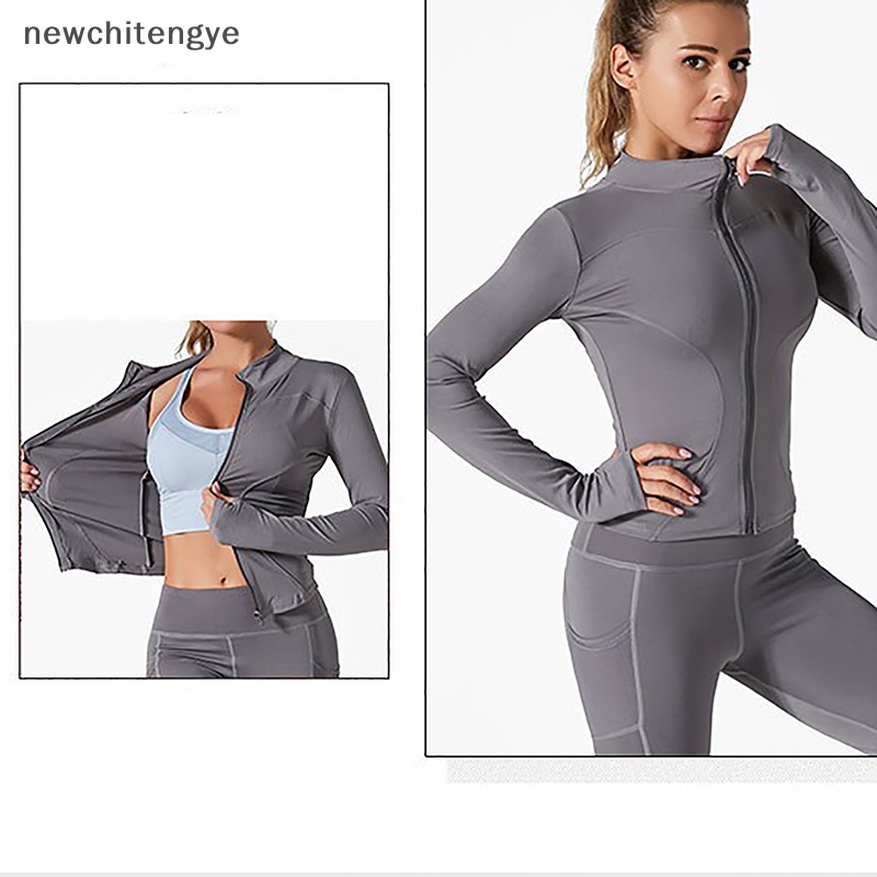 Áo Thun Yoga Tay Dài Có Khóa Kéo Thời Trang Cho Nữ