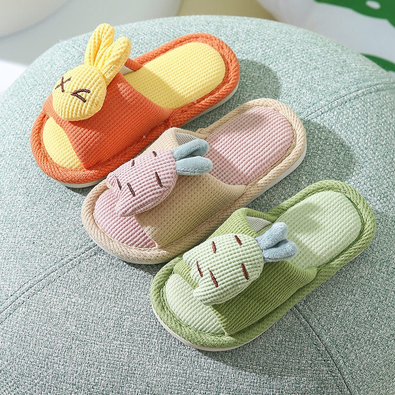 Dép Đi Trong Nhà Chống Trượt Hình Thỏ Cà Rốt Hoạt Hình-AA0554