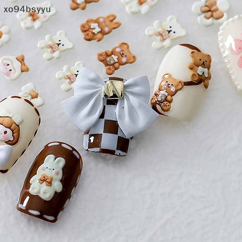Miếng Dán Trang Trí Móng Tay 5D Hình Gấu Thỏ Đáng Yêu xo94bsyyu