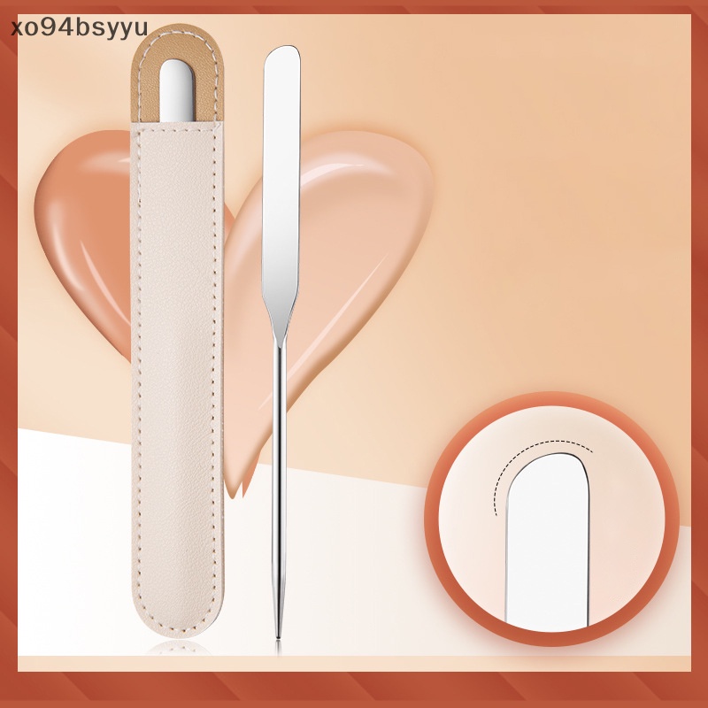 1 Dụng Cụ Đánh Phấn Trang Điểm xo94bsyyu Bằng Thép Không Gỉ Hai Đầu Kèm Túi Đựng PU
