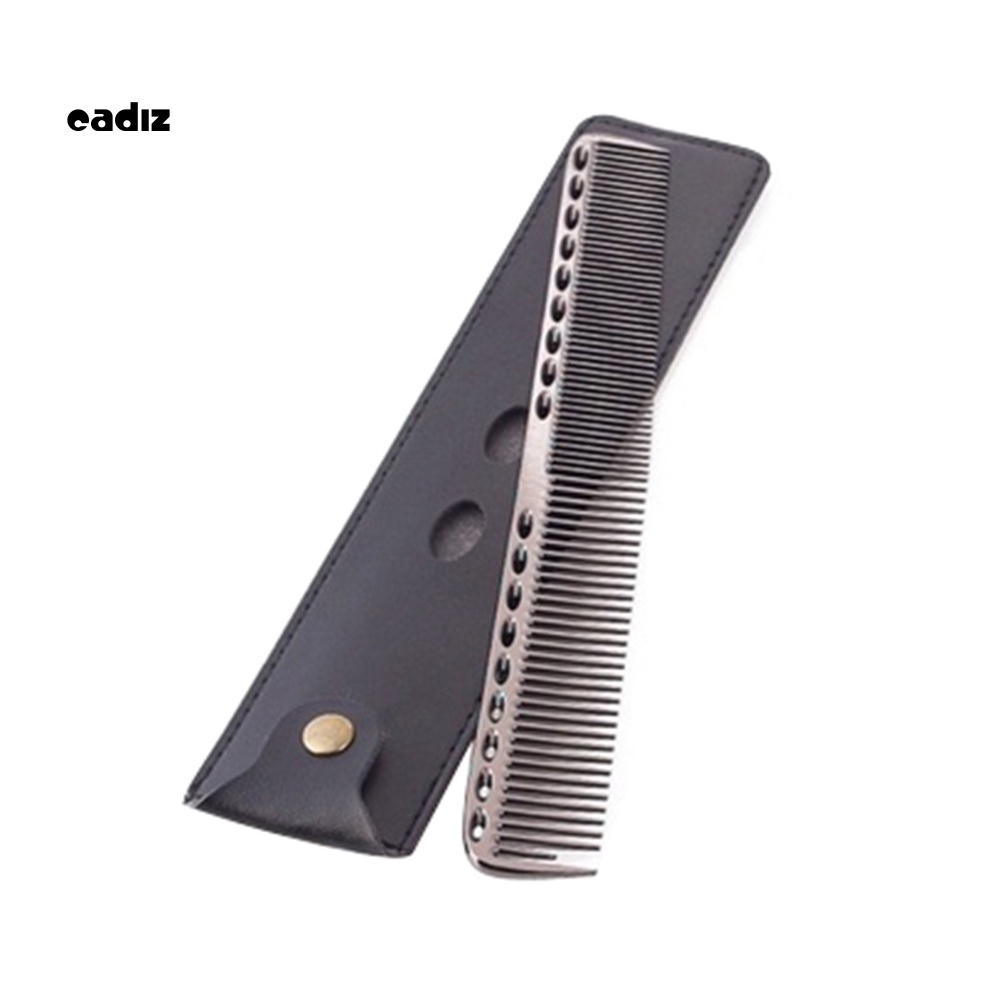 Lược Chải Tóc Bằng Thép Không Gỉ Siêu Mỏng Chống Tĩnh Điện Kèm Túi Đựng