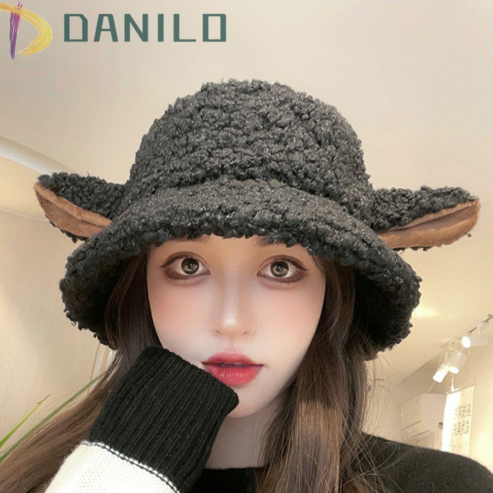 Nón Tai Bèo Chống Nắng Phối Lông Cừu Giữ Ấm Thời Trang Cho Nữ