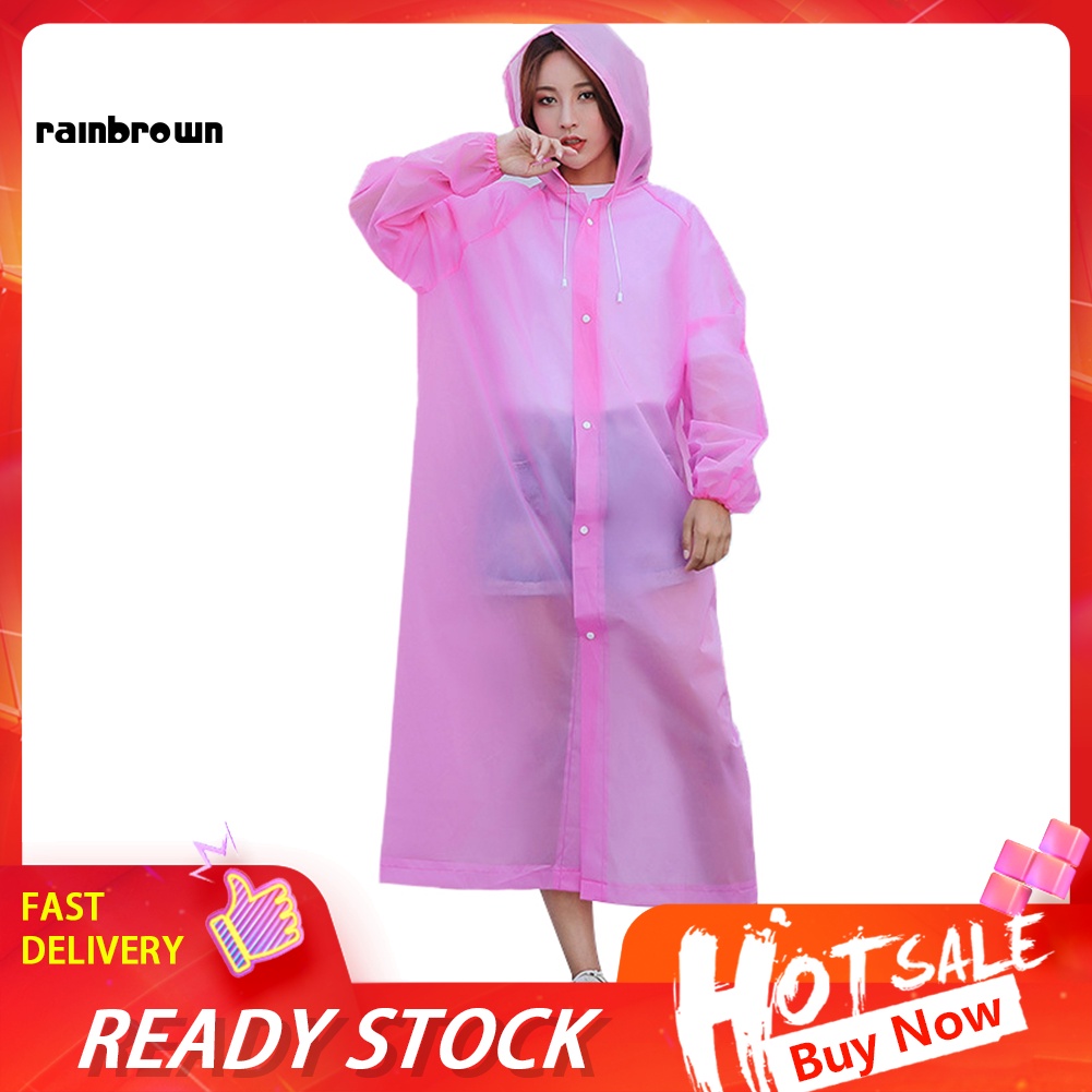 &lt; Rainbrown &gt; Áo Mưa Có Mũ Trùm Đầu Dây Rút Chống Thấm Nước Du Lịch Ngoài Trời Unisex