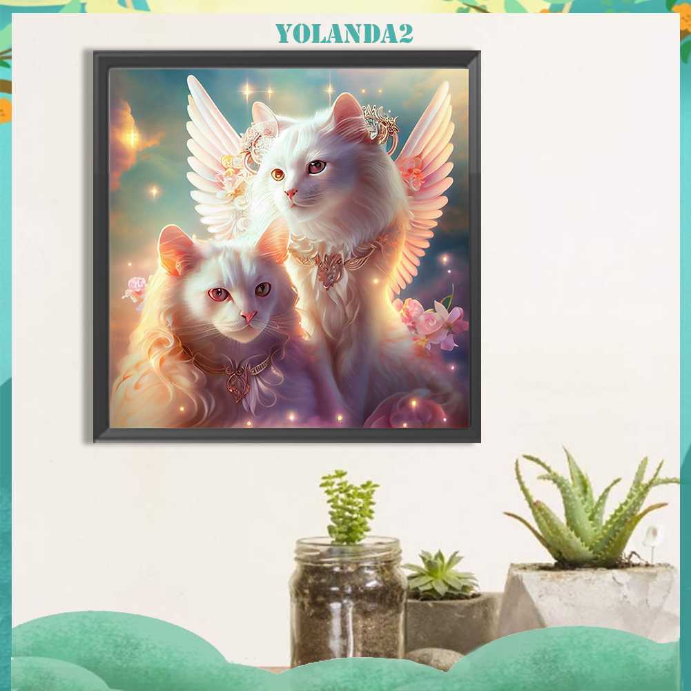 Tranh Đính Đá Kim Cương Toàn Bộ 5D DIY Hình Vẽ Mèo Trang Trí Nhà Cửa