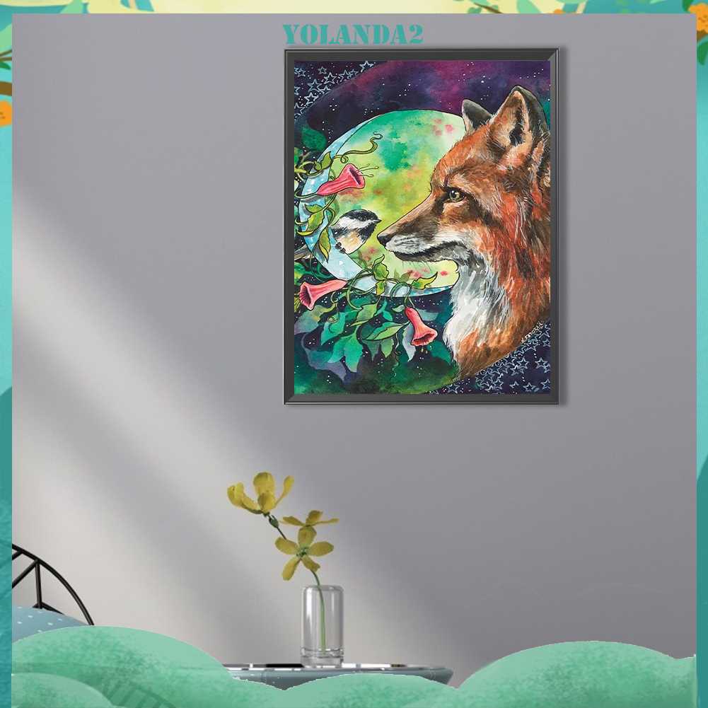 Bộ Tranh Đính Đá 5D Họa Tiết Chú Cáo Độc Đáo DIY Dùng Trang Trí Nhà Cửa