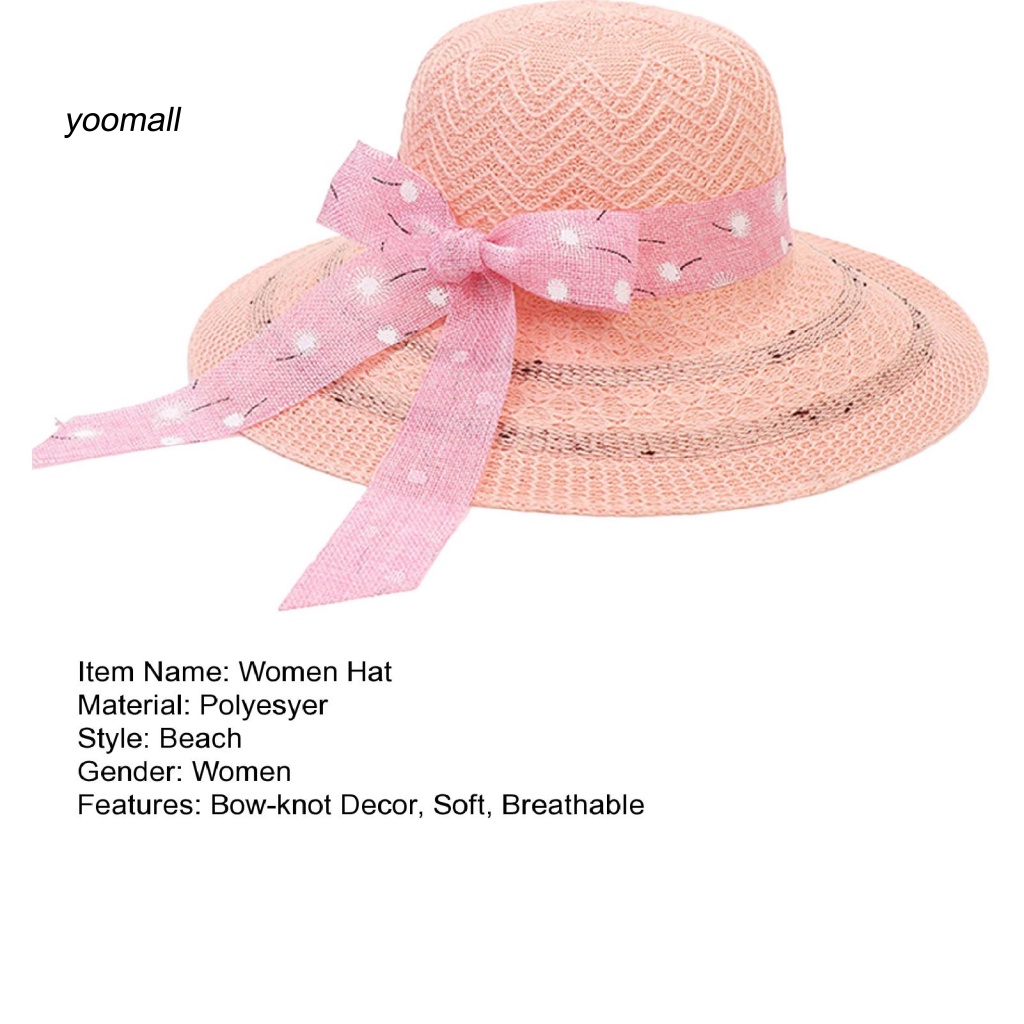 Mũ Rộng Vành Dệt Kim Chống Tia UV Thoáng Khí Thời Trang Đi Biển Mùa Hè Cho Nữ
