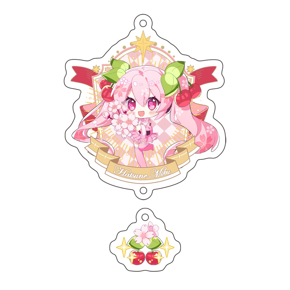 Móc Khóa Acrylic Hai Mặt Hình Hatsune Miku Sakura
