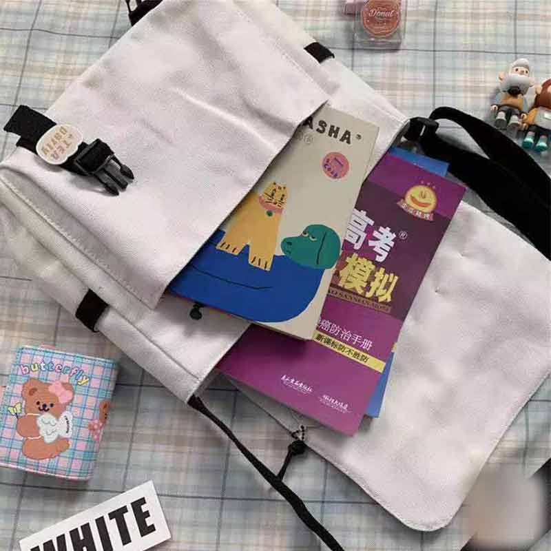 Túi Đeo Chéo Màu Tối Cỡ Lớn Phong Cách Harajuku Hàn Quốc Cho Nam