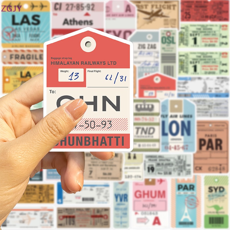 Set 40 Nhãn Dán Trang Trí Va Li Du Lịch Họa Tiết Graffiti Mới