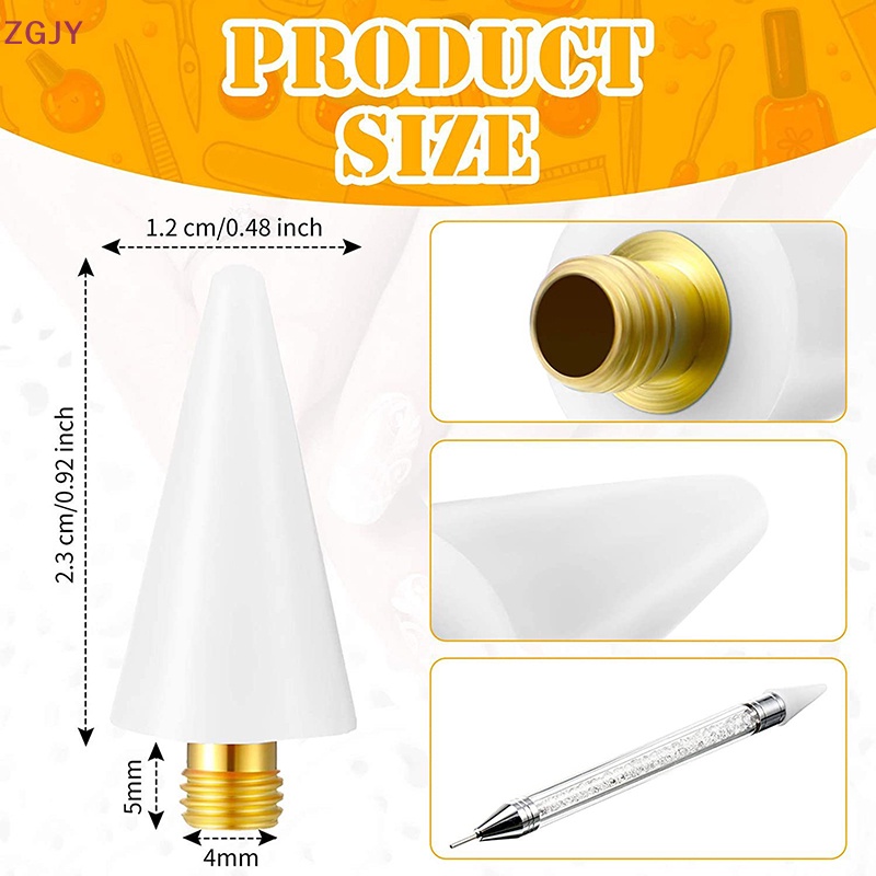 Set 5 Đầu Thay Thế Cho Bút Chì Đính Đá Trang Trí Móng Tay Mới