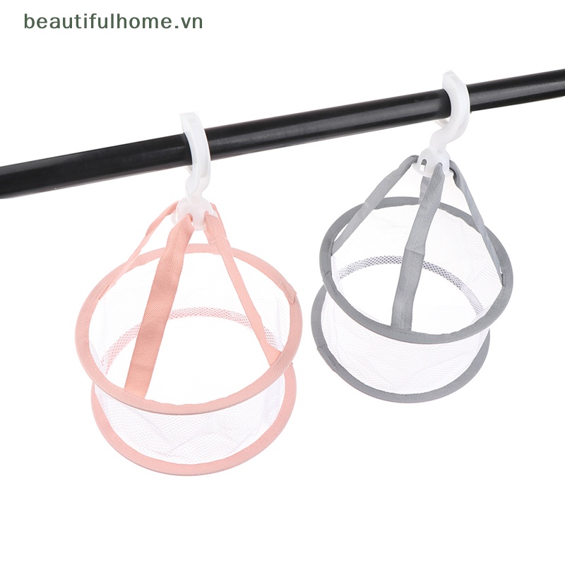 Giỏ Lưới Phơi Khô Cọ Trang Điểm Có Móc Treo Tiện Dụng