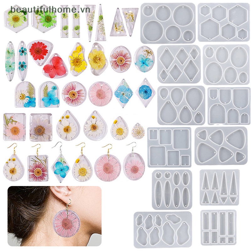 Khuôn Silicone Làm Mặt Trang Sức Hình Oval / Tròn Độc Đáo