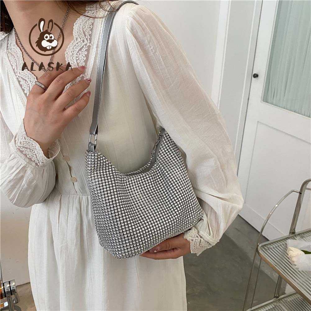 Túi Xách Đeo Vai / Kẹp Nách Đính Đá Lấp Lánh Thanh Lịch Cho Nữ